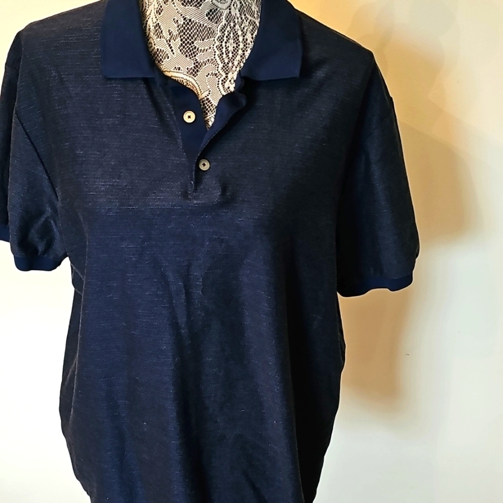 THEORY Men's Blue Polo Shirt. Size XL. 100% cotton